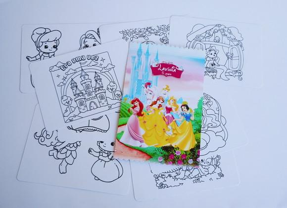 Cards Colorir Princesas + Adesivos Lembrancinha Festa