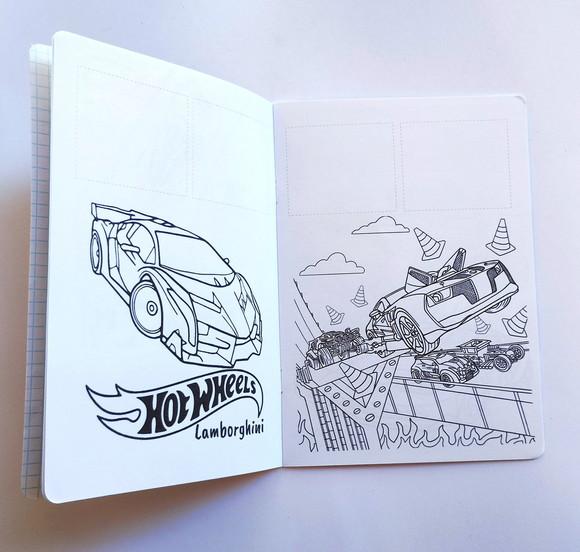 Hot Wheels Álbum de Figurinhas + Desenhos Colorir Lembrancin
