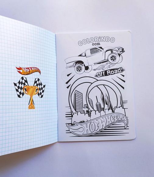Hot Wheels Álbum de Figurinhas + Desenhos Colorir Lembrancin