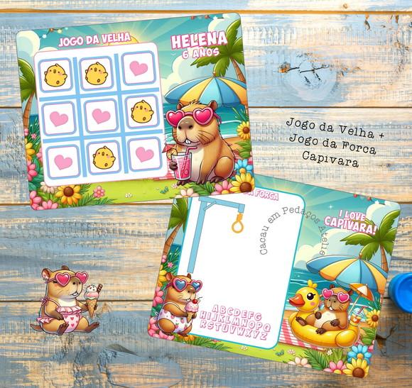 Jogo da Velha Capivara Personalizado Capibara Lembrancinha