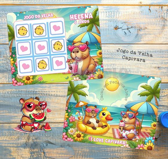 Jogo da Velha Capivara Personalizado Capibara Lembrancinha
