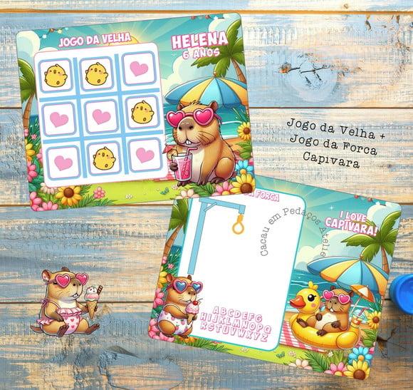 Jogo da Velha Capivara Personalizado Capibara Lembrancinha