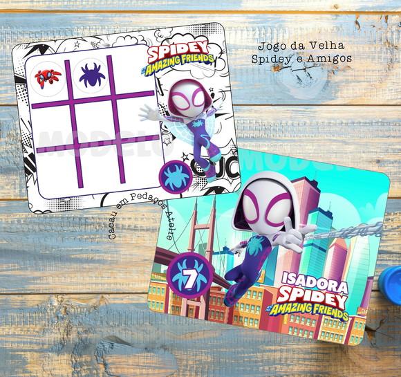 Jogo da Velha Personalizado Spidey Aranha Fantasma e Amigos