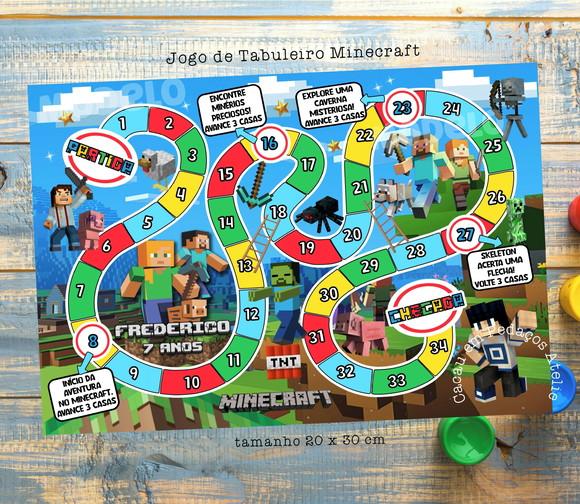 Jogo de Tabuleiro Trilha Minecraft Lembrancinhas