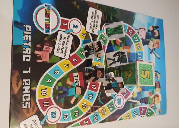 Jogo de Tabuleiro Trilha Minecraft Lembrancinhas 30x40 cm