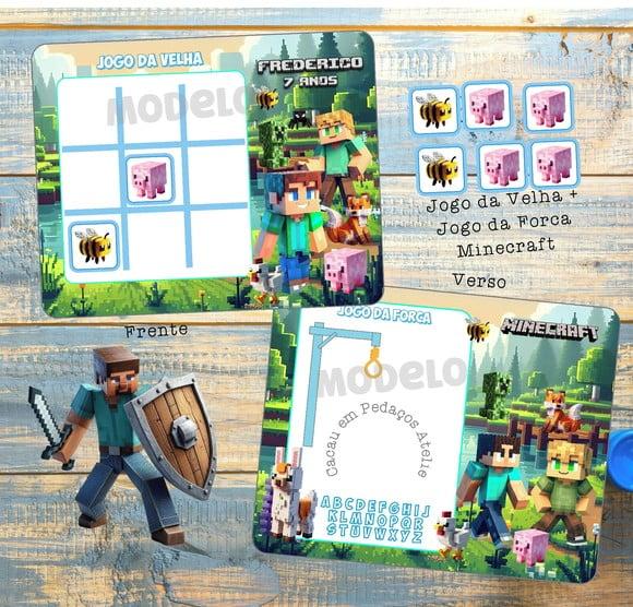 Jogo Minecraft Personalizado Monte Sua Lembrancinha Lousa