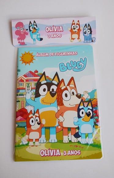 Lembrancinha Bluey Álbum de Figurinhas e Desenhos de Colorir