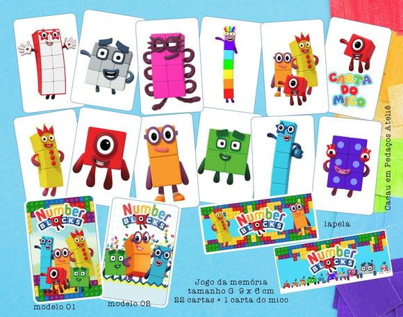 Lembrancinha Jogo da Memória G Personalizado Numberblocks