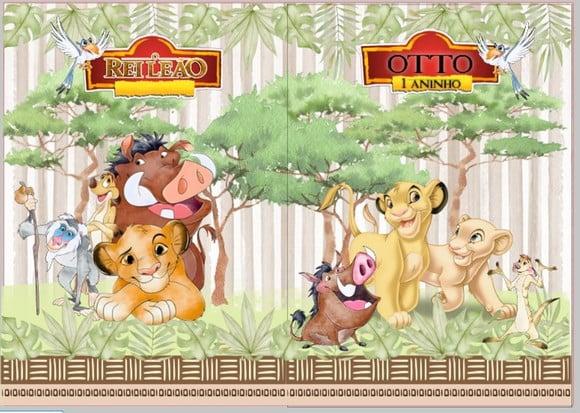 Lembrancinha Rei Leão Álbum com Figurinhas Desenho Colorir