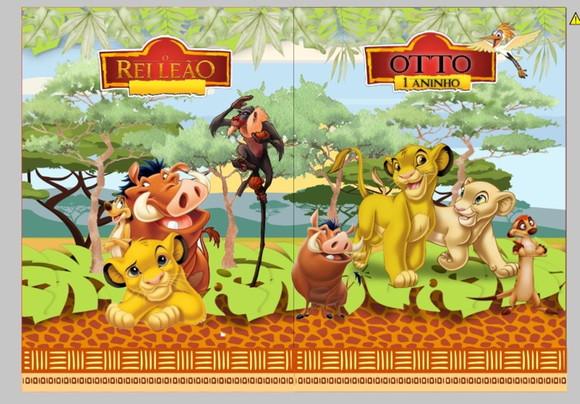 Lembrancinha Rei Leão Álbum com Figurinhas Desenho Colorir
