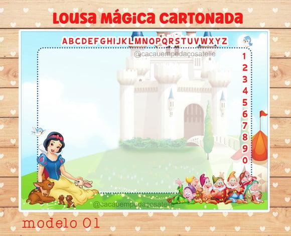 Lousa Mágica Cartonada Branca de Neve com Caneta