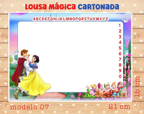 Lousa Mágica Cartonada Branca de Neve com Caneta