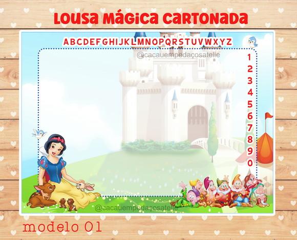 Lousa Mágica Cartonada Branca de Neve com Caneta