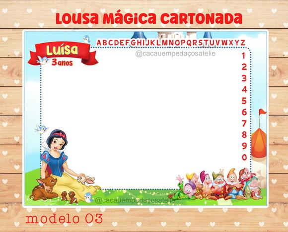 Lousa Mágica Cartonada Branca de Neve com Caneta