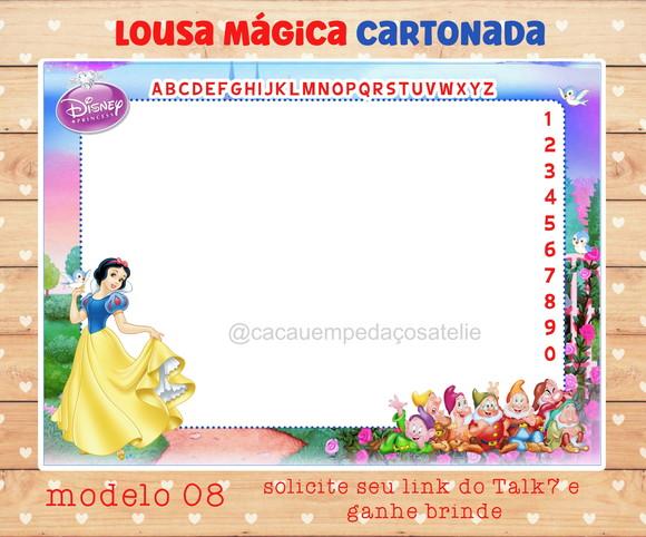 Lousa Mágica Cartonada Branca de Neve com Jogos no Verso
