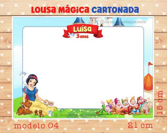 Lousa Mágica Cartonada Branca de Neve com Caneta