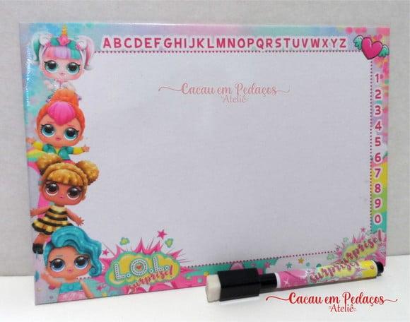 Lousa Mágica com Jogos , Caneta, 15x21 cm Lol Surprise