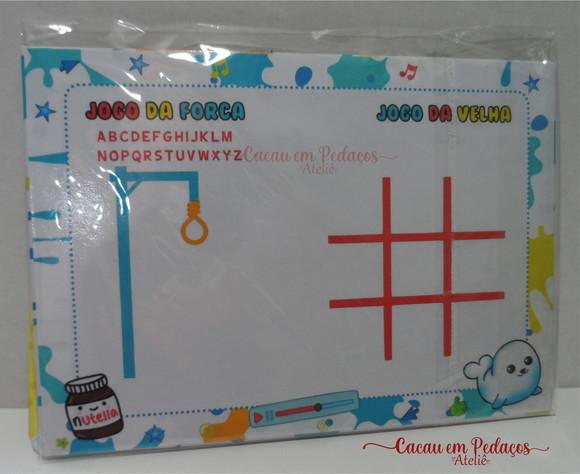 Lousa Mágica com Jogos no Verso, Caneta, 15x21 cm Cartonada