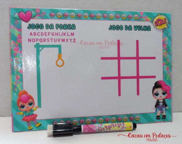 Lousa Mágica com Jogos , Caneta, 15x21 cm Lol Surprise