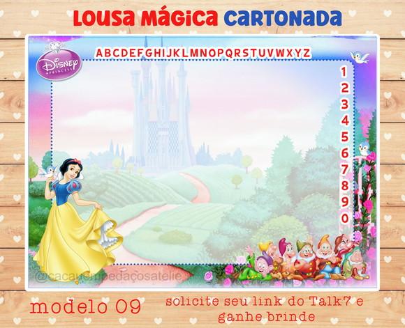 Lousa Mágica Cartonada Branca de Neve com Jogos no Verso