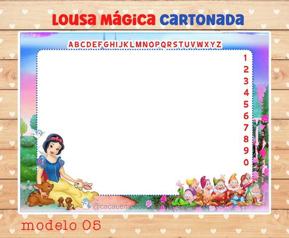 Lousa Mágica Cartonada Branca de Neve com Jogos no Verso