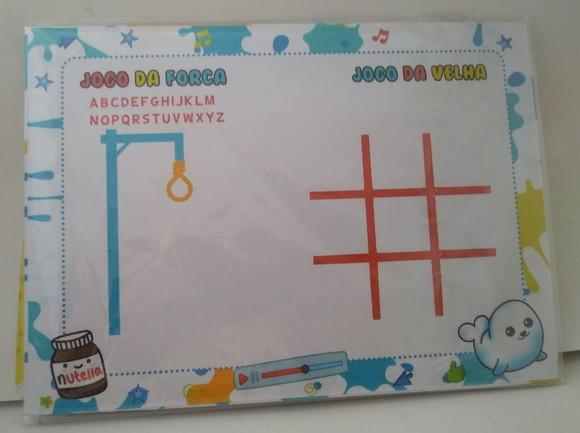 Lousa Mágica Cartonada Vários Temas Jogos no Verso e Caneta