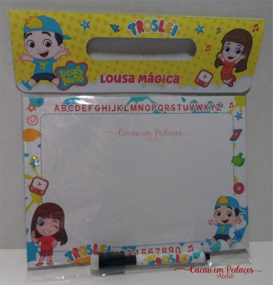Lousa Mágica com Jogos no Verso, Caneta, 15x21 cm Cartonada
