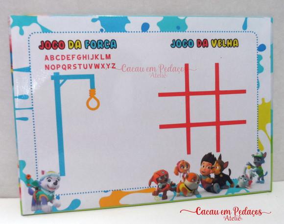 Lousa Mágica com Jogos no Verso, Patrulha Canina , 15x21 cm