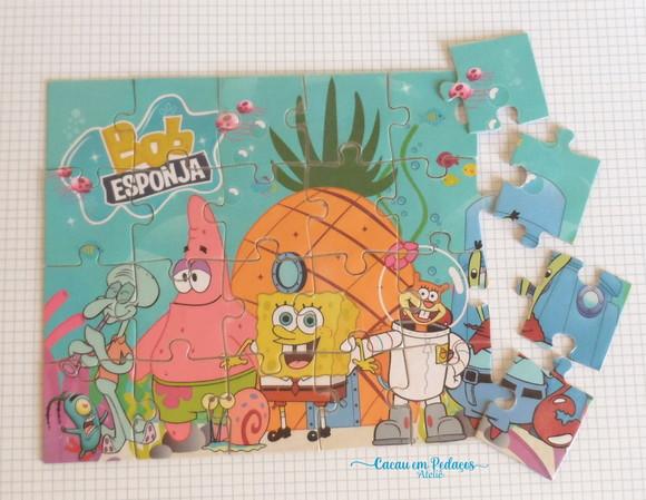 Bob Esponja Quebra Cabeça 24 Peças Lembrancinha 20 x 30 cm