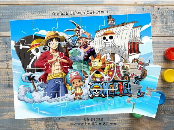 Quebra Cabeça 24 Peças One Piece Lembrancinha 20 x 30 cm