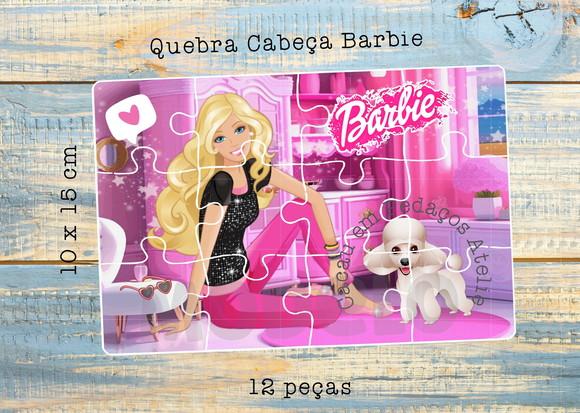 Quebra Cabeça Barbie 10 x 15 cm lembrancinha infantil