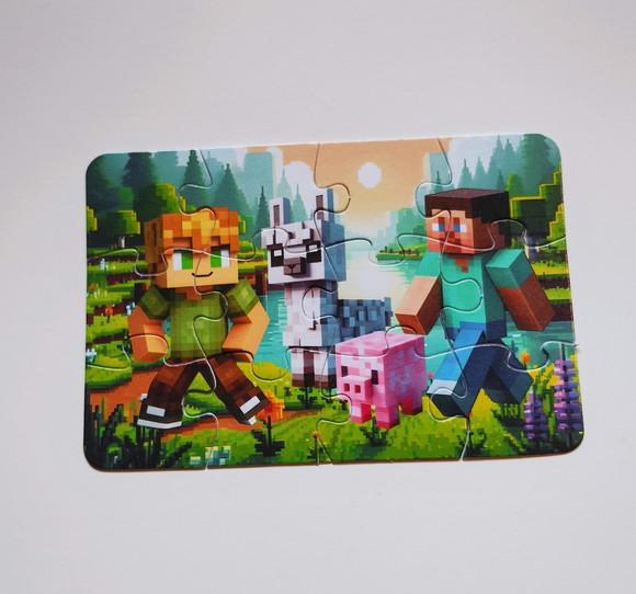 Quebra Cabeça Divertidamente Minecraft 10x15cm Lembrancinha