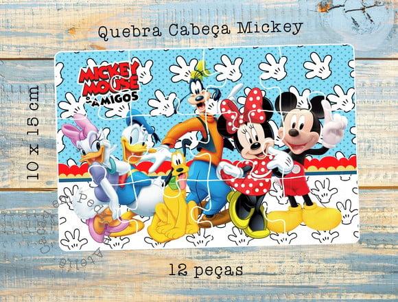 Quebra Cabeça Mickey e Minnie 10 x 15 cm Lembrancinha Festa