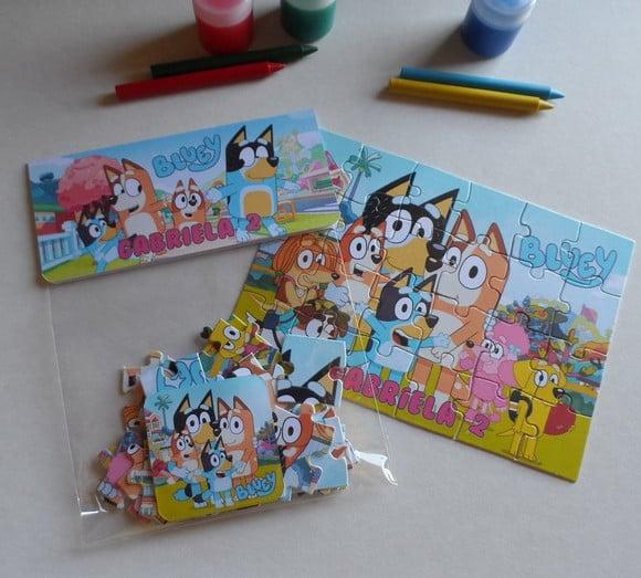 Quebra Cabeça Personalizado Bluey e Bingo 20x30 cm Cartonado