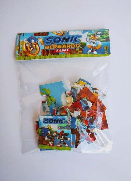 Quebra Cabeça Sonic 20x30cm Lembrancinha Infantil Brinde