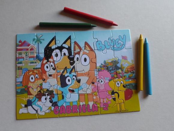 Quebra Cabeça Personalizado Bluey e Bingo 20x30 cm Cartonado