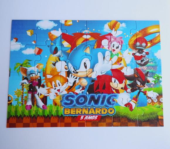 Quebra Cabeça Sonic 20x30cm Lembrancinha Infantil Brinde