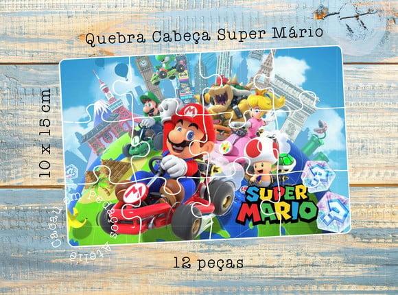 Quebra Cabeça Super Mário Kart 10 x 15 cm