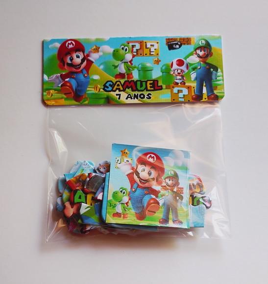 Quebra Cabeça Super Mário Personalizado 10x15cm Lembrancinha