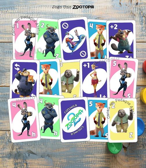 Zootopia 2 Uno Infantil Lembrancinha de Aniversário Festa