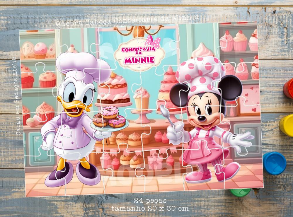Quebra Cabeça 24 Peças Confeitaria Minnie Lembrancinha