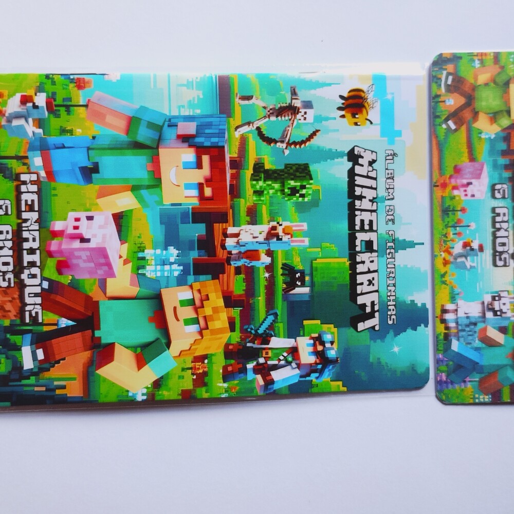Álbum de Figurinhas Minecraft com Desenhos de Colorir Festa