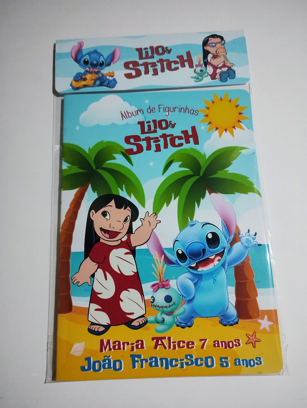 Álbum de Figurinhas Lilo Stitch Desenhos de Colorir Adesivos