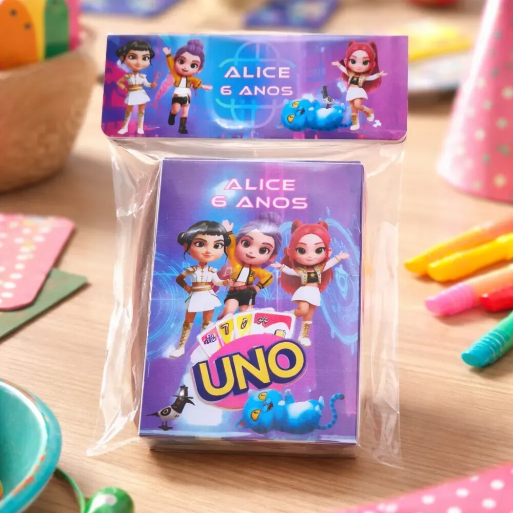 Uno Guerreiras do Kpop Huntrix Lembrancinha de Aniversário