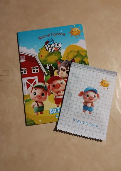 20 Álbum de Figurinhas 3 Porquinhos com Desenhos de Colorir