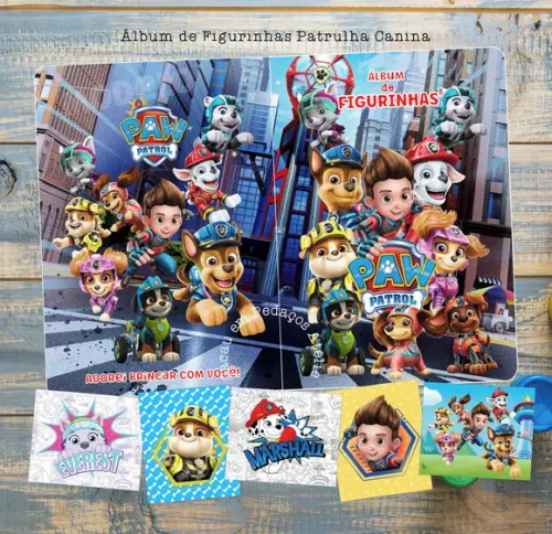 20 Álbum de Figurinhas e Desenhos de Colorir Patrulha Canina