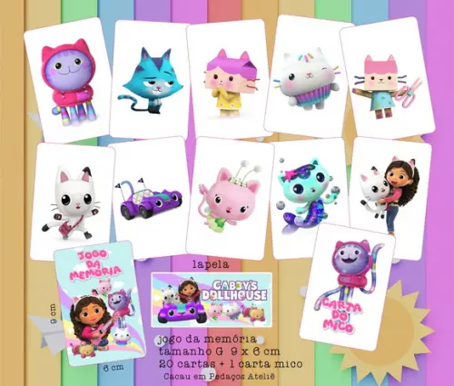 20 Jogos da Memória G Confeitaria da Alice Personalizado