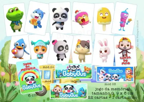Baby Bus Jogo da Memória Personalizado lembrancinha festa infantil