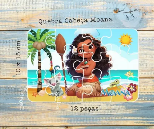 20 Quebra Cabeça os Moana 10 x 15cm Lembrancinha Aniversário