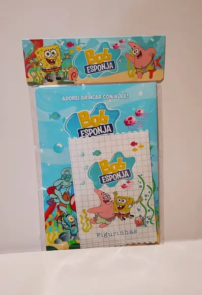 Álbum com Figurinhas Bob Esponja Desenho Colorir Aniversário